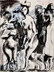 Koloman Sokol, Mexický život, 1977-84, Tempera, gvaš, tuš, beloba na papieri