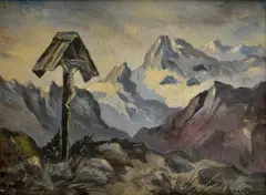 Ladislav Berecz, Kríž pod Tatrami, Okolo 1940, Olej na kartóne
