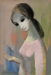 Edita Spannerová, Dievča s vážkou, 1971, Pastel na papieri