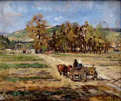 Andrej Doboš, Z poľa, Okolo 1940-50, Olej na dreve
