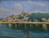 Hugo Gross, Pohľad na Trenčiansky hrad, Okolo 1940, Olej na plátne
