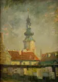 Michal Tillner, Michalská brána v Bratislave, 1957, Olej na kartóne
