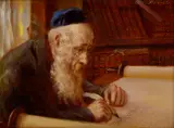 Samuel Welber Sándor Beregi, Rabín, 1930, Olej na kartóne
