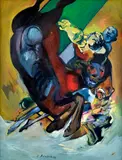 Vincent Hložník, Zápas, 1979, Olej na kartóne