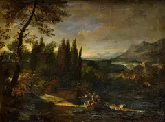 Mytologický výjav by Dughet Gaspard, Okolo 1650, Olej na plátne, sold Mar 2017