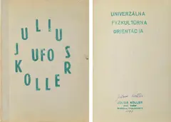 Július Koller, UFO - Univerzálna fyzkultúrna orientácia, 1971, Texkarta na obálke brožúry "Význam tenisu a jeho vývoj"
