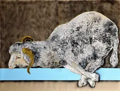 Matej Fabian, Agnus Dei, 2016, Olej na vrecovine