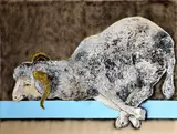 Matej Fabian, Agnus Dei, 2016, Olej na vrecovine