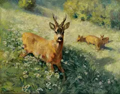 Karl Sovanka, Srnce, Okolo 1935, Olej na plátne