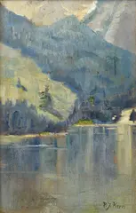 Péter Gyula Kern, Pleso v Tatrách, Okolo 1920, Olej na kartóne