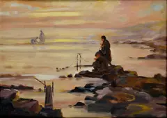 Juraj Krutek, Pri jazere, 1932, Olej na plátne
