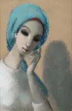 Edita Spannerová, Zamyslená, 1972, Pastel na papieri