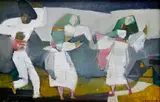 Štefan Cpin, Tancujúci, 1960, Olejová tempera na kartóne