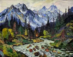 Anton Jasusch, Tatranská kotlina, Okolo 1940, Olej na lepenke