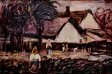 Július Szabó, Vyberanie zemiakov, 1941, Olej na kartóne