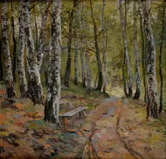 Josef Hurt, Jesenný les, Okolo 1930, Olej na lepenke