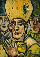 Inkvizícia by Štefan Prukner, Okolo 1965, Olej na kartóne, sold Dec 2016