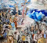 István Tallós Prohászka, Golgota, 1930, Olej na plátne