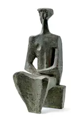 Anton Čutek, Sediaca, 1964, Patinovaný epoxid