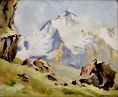 Pod horou by Jaroslav Votruba, 1955, Olej na plátne, sold Oct 2016