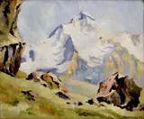 Jaroslav Votruba, Pod horou, 1955, Olej na plátne