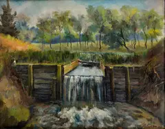 Jozef Satin, Jazero, 1938, Olej na plátne
