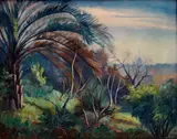 Jozef Satin, Talianska krajina, 1940, Olej na plátne