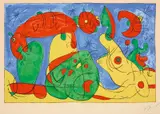 Ohne Titel by Joan Miró, 1966, Farblithografie auf ARCHES (Wasserzeichen), sold Dec 2016