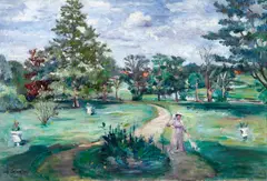 Schlosspark by Lovis Corinth, Öl auf Leinwand, sold Nov 2015