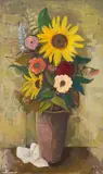 Blumen in Vase by Karl Hofer, Öl auf Leinwand, sold Nov 2015