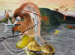 Jonathan Oehlen Albert und Meese, Auktion 405, Los 1024, 2004, Öl auf Inkjetdruck auf Leinwand