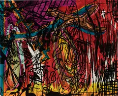 Charline Von Heyl, Untitled (31.02.02), 2002, mixed media on paper
