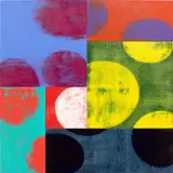 Charles Arnoldi, Cousin, 2001, acrylic on canvas mounted to panel, in 6 parts