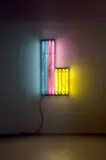 Family by Jeffrey Gibson (Choctaw & Cherokee), 2013, acrylic tube, color gel, deer hide, artificial sinew, acrylic and commercial light fixtures, offered Sep 2020