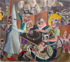 Armin Boehm, The political Ouija board, 2017, oil and fabric on canvas