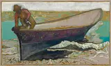 Billy Childish, umiak Alaska, 2013, oil and charcoal on canvas
