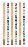 Walead Beshty and Kelley Walker, Crystal Voyager, 2014, four-color process silkscreen collage and acrylic on canvas, in 3 parts polished copper, in 3 parts