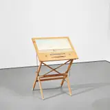 Saul Steinberg, The Real Table, 1972-1974, wood drafting table, steel and wood collage and oil, watercolor and pencil on paper