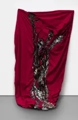 Rodney McMillian, Untitled (Twin), 2008-2011, latex on bed sheet