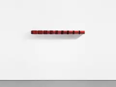 Donald Judd, Untitled, 1965, red lacquer on galvanized iron