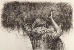 Charles White, Roots, 1963, ink on board