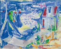 Provincetown Blue Sea by Hans Hofmann, 1937, oil on board, sold Dec 2020