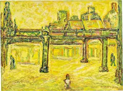 Beauford Delaney, Street Scene, 1968, oil on canvas