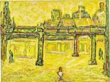 Beauford Delaney, Street Scene, 1968, oil on canvas
