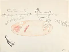 Untitled by Alexander Calder, 1930, ink and crayon on paper, sold Dec 2020
