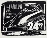 Puma Invader by Andy Warhol, 1985-1986, synthetic polymer paint and silkscreen ink on canvas, sold Dec 2020