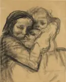 Käthe Kollwitz, Mutter, zwei Kinder an sich pressend