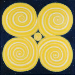 The Big Bang by Roger Brown, 1989, oil on canvas, sold Dec 2020