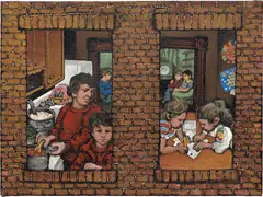 Martin Wong, Untitled (Antonio Home), 1985, acrylic on canvas