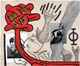 Keith Haring, For Herb, acrylic and photo collage on handmade paper